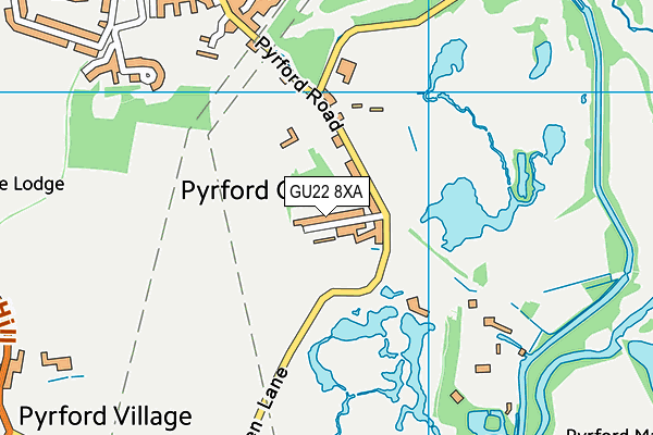 GU22 8XA map - OS VectorMap District (Ordnance Survey)