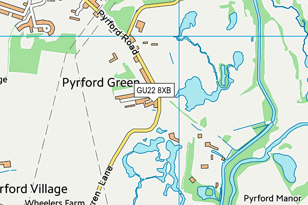 GU22 8XB map - OS VectorMap District (Ordnance Survey)