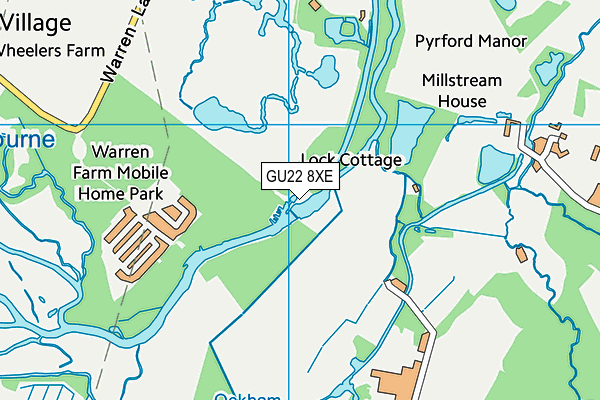 GU22 8XE map - OS VectorMap District (Ordnance Survey)