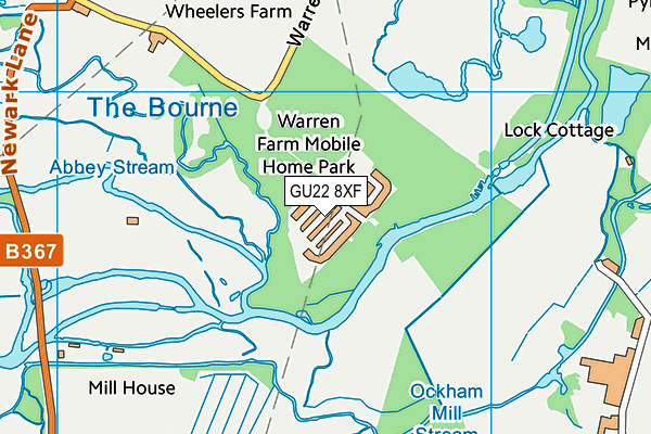 GU22 8XF map - OS VectorMap District (Ordnance Survey)