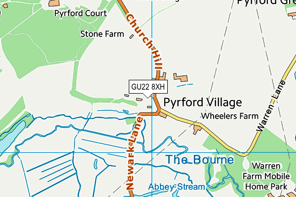 GU22 8XH map - OS VectorMap District (Ordnance Survey)