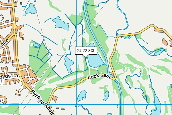 GU22 8XL map - OS VectorMap District (Ordnance Survey)