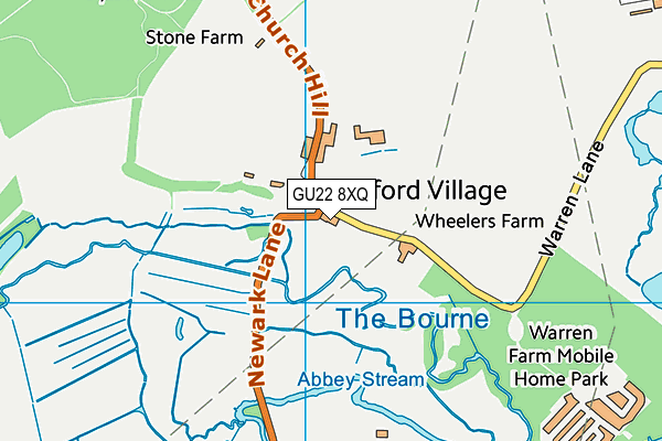 GU22 8XQ map - OS VectorMap District (Ordnance Survey)