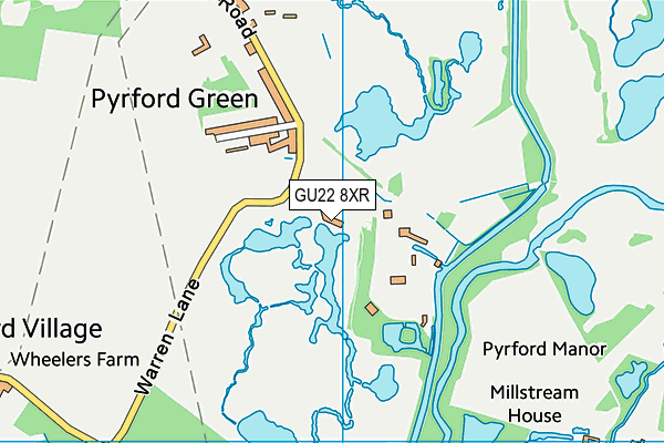 GU22 8XR map - OS VectorMap District (Ordnance Survey)