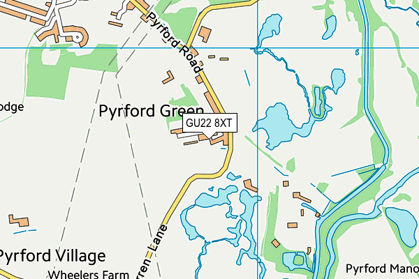 GU22 8XT map - OS VectorMap District (Ordnance Survey)