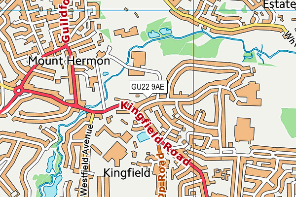 GU22 9AE map - OS VectorMap District (Ordnance Survey)
