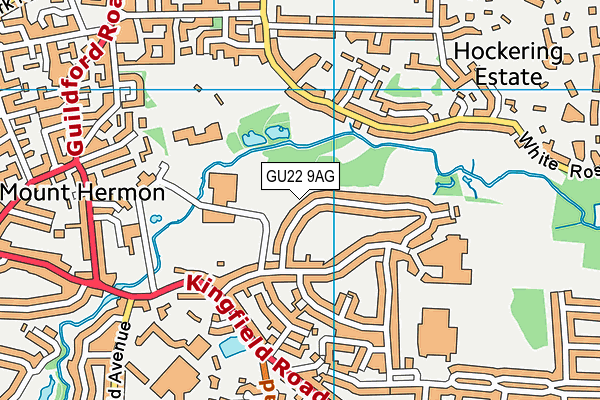 GU22 9AG map - OS VectorMap District (Ordnance Survey)