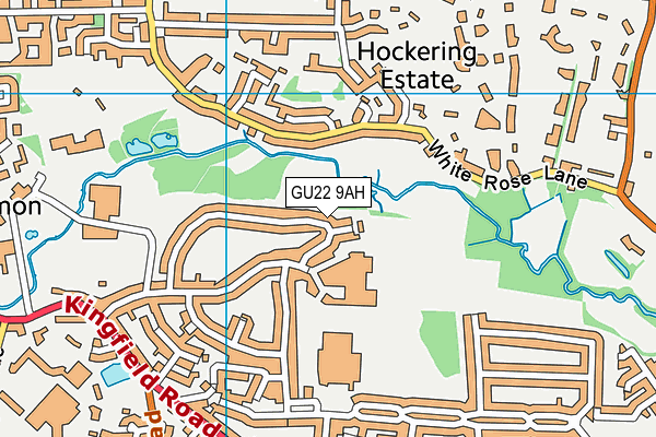 Old Woking Cricket Club map (GU22 9AH) - OS VectorMap District (Ordnance Survey)