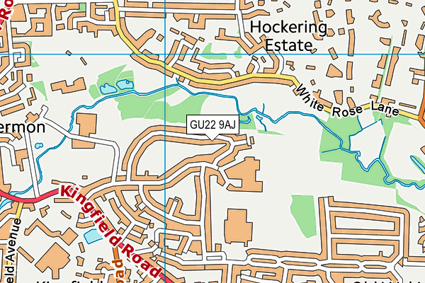 GU22 9AJ map - OS VectorMap District (Ordnance Survey)