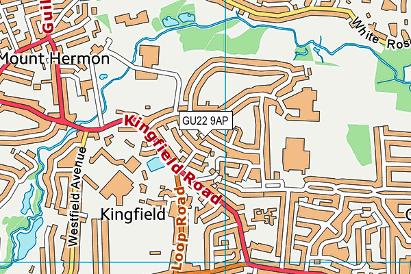 GU22 9AP map - OS VectorMap District (Ordnance Survey)