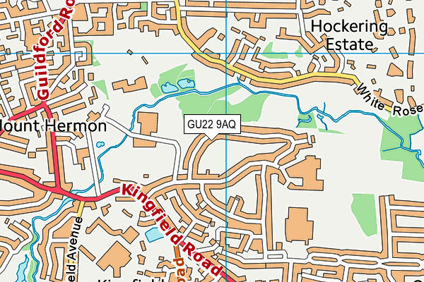 GU22 9AQ map - OS VectorMap District (Ordnance Survey)