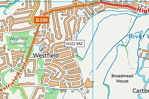 GU22 9AZ map - OS VectorMap District (Ordnance Survey)