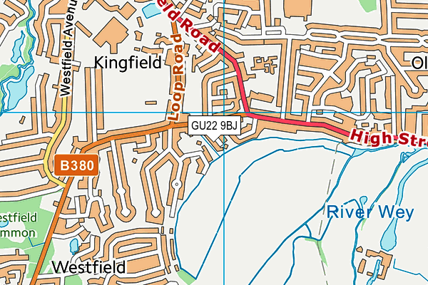 GU22 9BJ map - OS VectorMap District (Ordnance Survey)