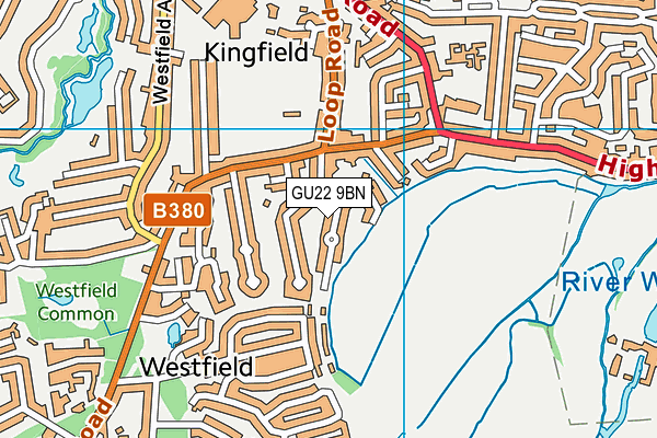 GU22 9BN map - OS VectorMap District (Ordnance Survey)