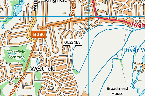 GU22 9BS map - OS VectorMap District (Ordnance Survey)