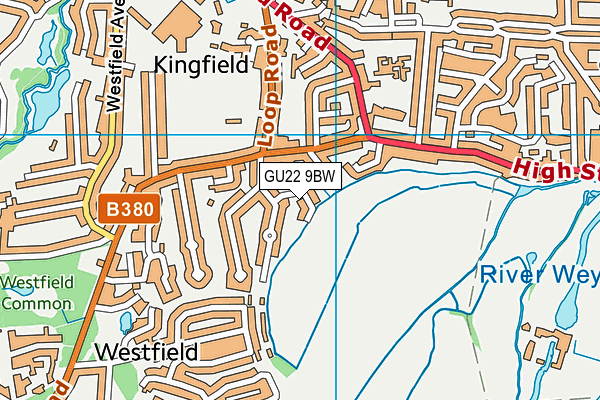 GU22 9BW map - OS VectorMap District (Ordnance Survey)