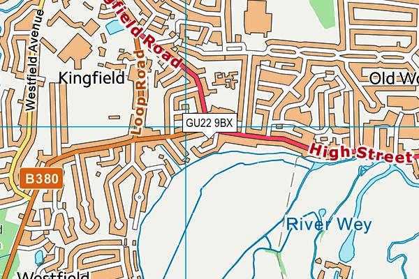 GU22 9BX map - OS VectorMap District (Ordnance Survey)