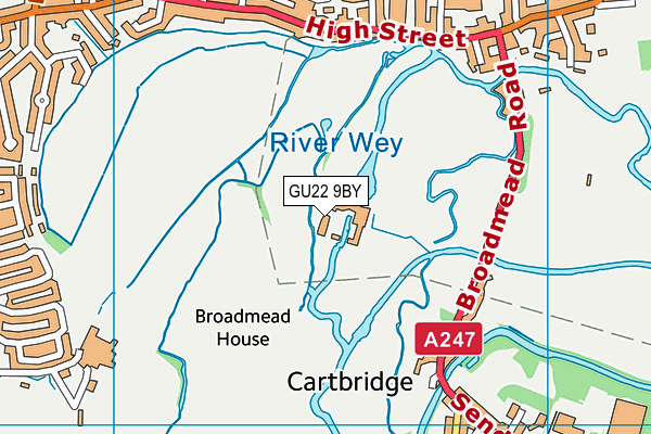 GU22 9BY map - OS VectorMap District (Ordnance Survey)