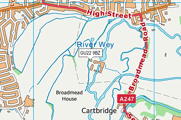 GU22 9BZ map - OS VectorMap District (Ordnance Survey)