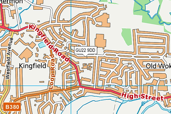 GU22 9DD map - OS VectorMap District (Ordnance Survey)