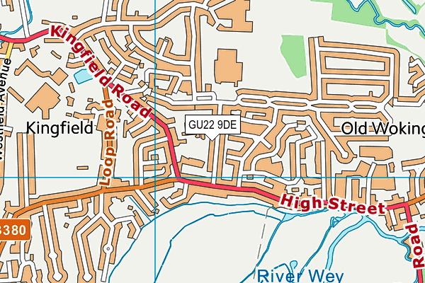GU22 9DE map - OS VectorMap District (Ordnance Survey)