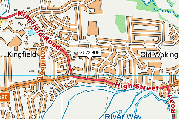 GU22 9DF map - OS VectorMap District (Ordnance Survey)