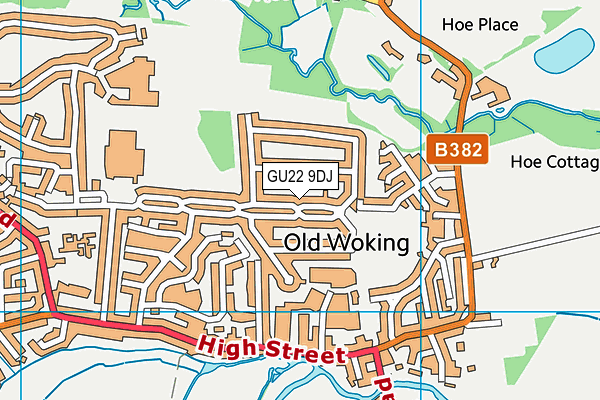 GU22 9DJ map - OS VectorMap District (Ordnance Survey)