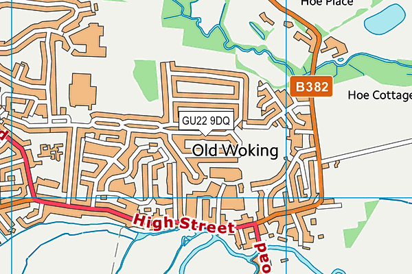 GU22 9DQ map - OS VectorMap District (Ordnance Survey)