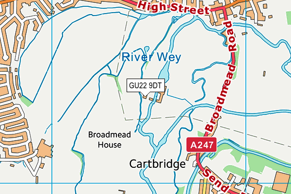 GU22 9DT map - OS VectorMap District (Ordnance Survey)