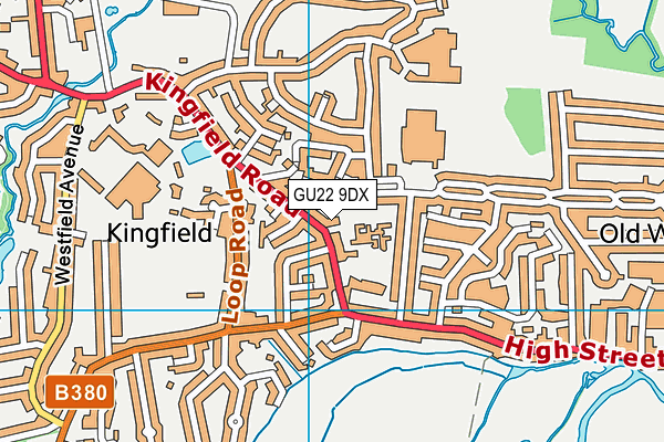 GU22 9DX map - OS VectorMap District (Ordnance Survey)