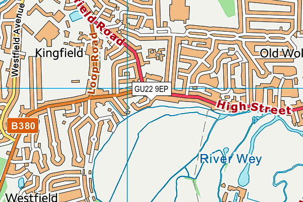 GU22 9EP map - OS VectorMap District (Ordnance Survey)