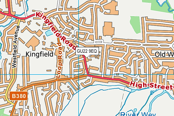 Kingfield Primary School map (GU22 9EQ) - OS VectorMap District (Ordnance Survey)