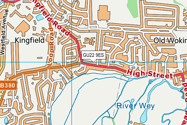 GU22 9ES map - OS VectorMap District (Ordnance Survey)