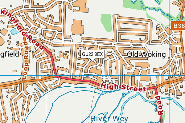 GU22 9EX map - OS VectorMap District (Ordnance Survey)