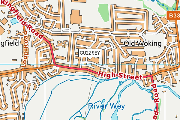 GU22 9EY map - OS VectorMap District (Ordnance Survey)