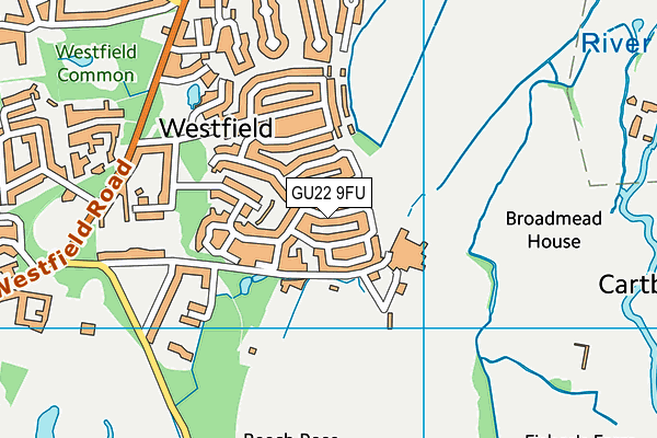 GU22 9FU map - OS VectorMap District (Ordnance Survey)