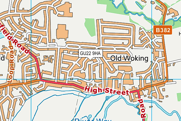 GU22 9HA map - OS VectorMap District (Ordnance Survey)