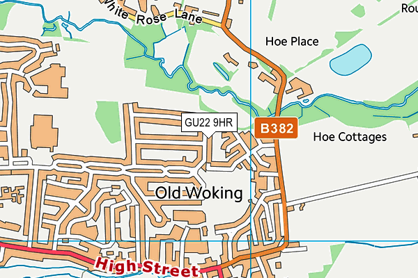 GU22 9HR map - OS VectorMap District (Ordnance Survey)