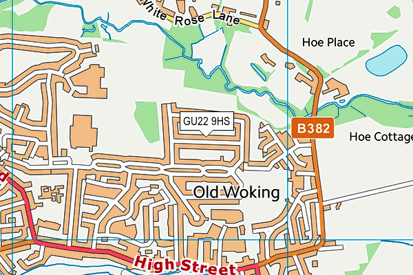 GU22 9HS map - OS VectorMap District (Ordnance Survey)