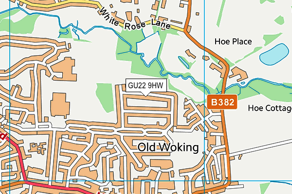 GU22 9HW map - OS VectorMap District (Ordnance Survey)