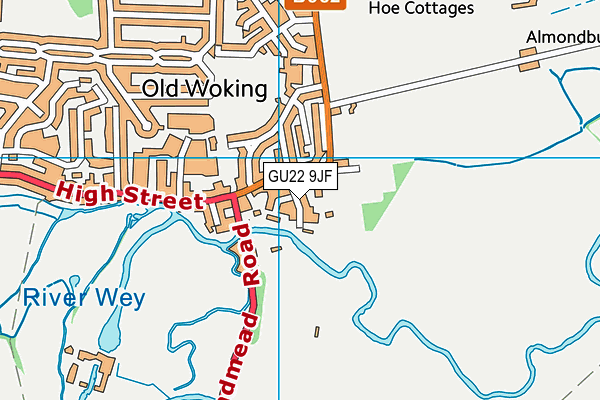 GU22 9JF map - OS VectorMap District (Ordnance Survey)