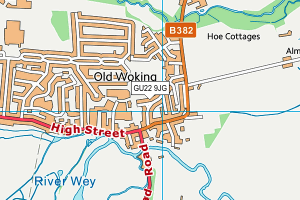 GU22 9JG map - OS VectorMap District (Ordnance Survey)