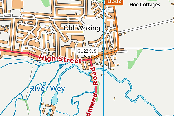 GU22 9JS map - OS VectorMap District (Ordnance Survey)