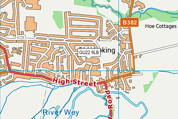 GU22 9LB map - OS VectorMap District (Ordnance Survey)