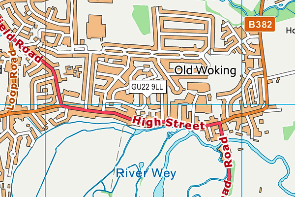 GU22 9LL map - OS VectorMap District (Ordnance Survey)