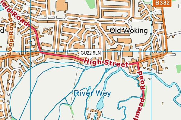 GU22 9LN map - OS VectorMap District (Ordnance Survey)