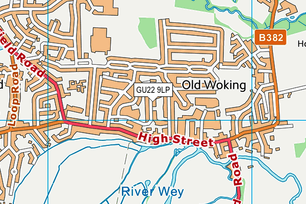 GU22 9LP map - OS VectorMap District (Ordnance Survey)