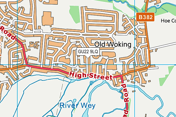 GU22 9LQ map - OS VectorMap District (Ordnance Survey)