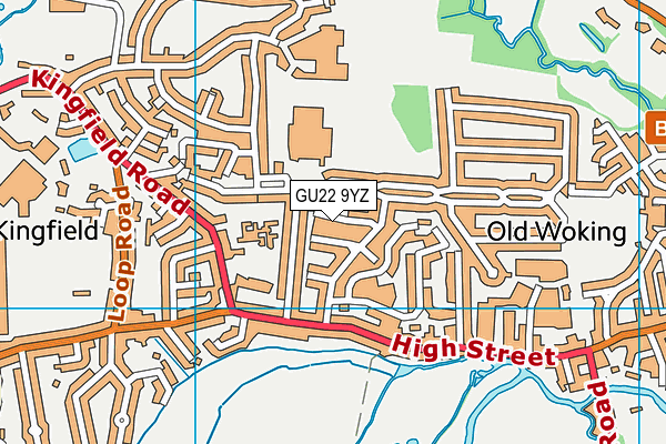 GU22 9YZ map - OS VectorMap District (Ordnance Survey)