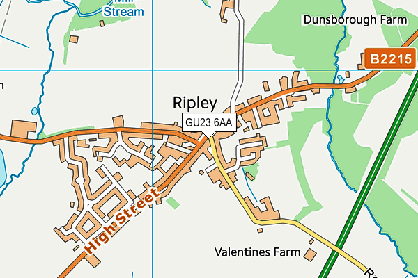 GU23 6AA map - OS VectorMap District (Ordnance Survey)